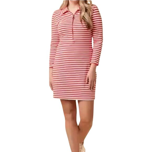 NWT Joanie Vartan Red and White Striped Dress - Picture 1 of 7